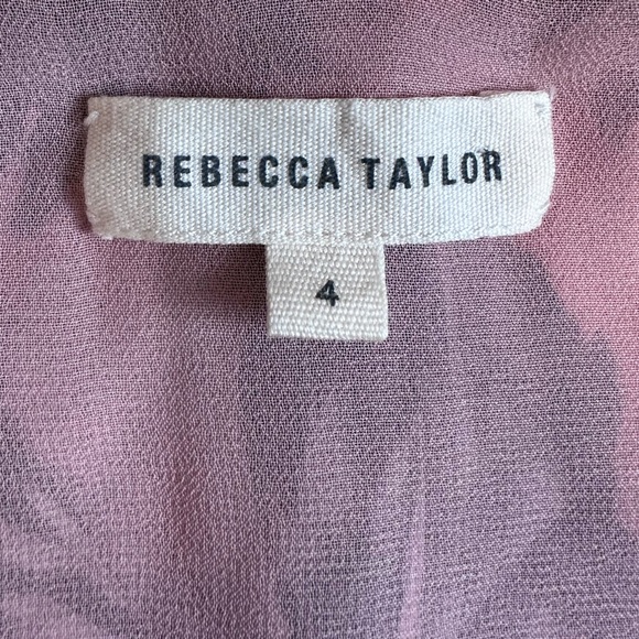 Rebecca Taylor Coral Pink and Black V-neck Silk Tank Size 4 - Picture 7 of 8